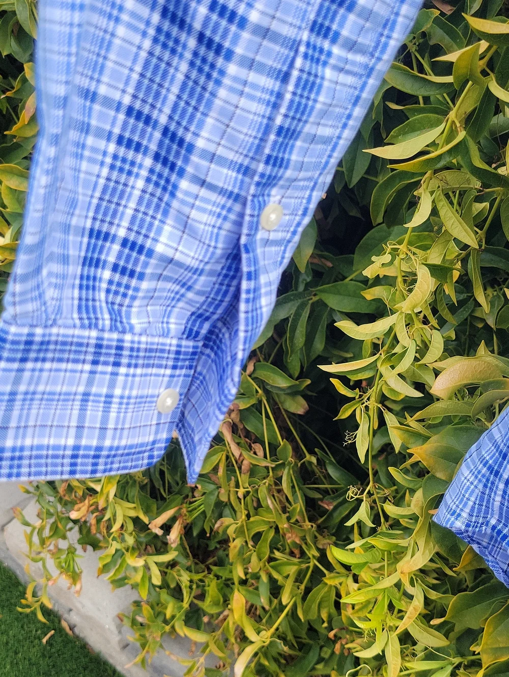 Polo Ralph Lauren Blue Plaid Performance Classic Fit Coolmax Button-Down Shirt